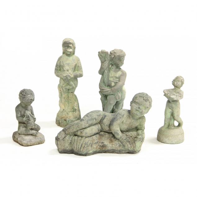 five-vintage-cast-stone-figures