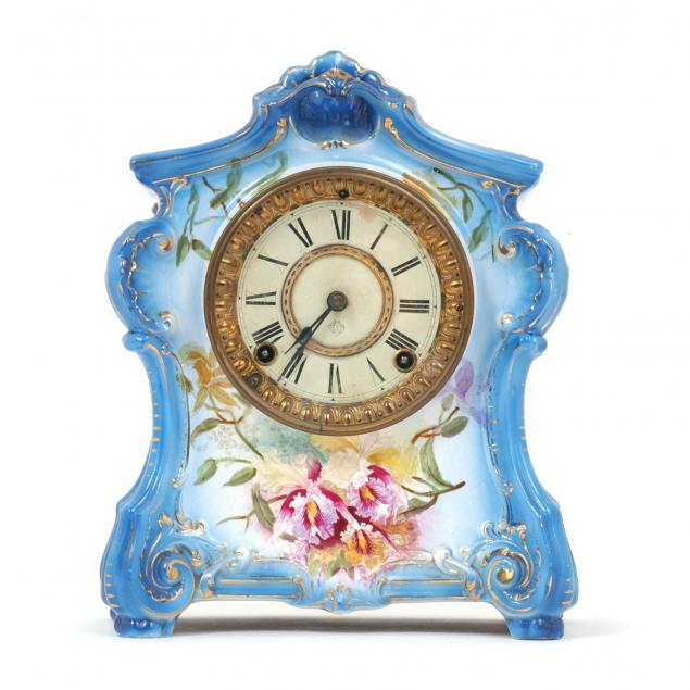 ansonia-la-fontaine-porcelain-mantel-clock