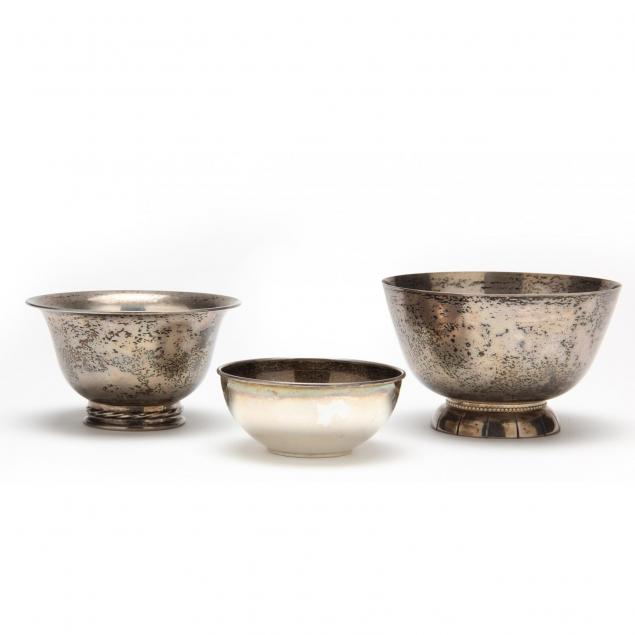 three-american-sterling-silver-bowls