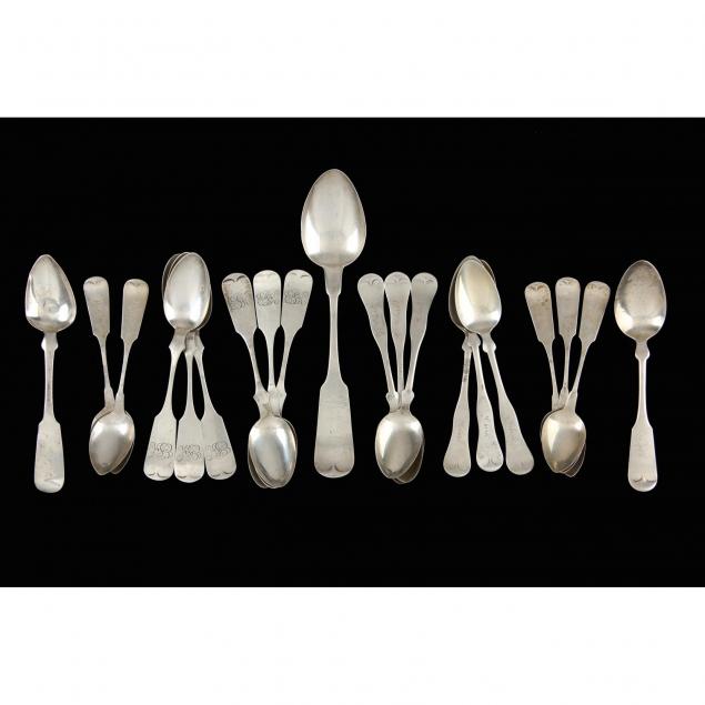 group-of-american-sterling-silver-coin-silver-spoons