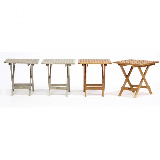 smith-hawken-four-teak-folding-tables