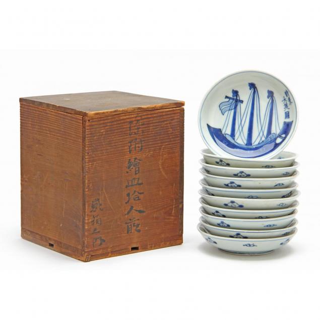 set-of-ten-japanese-arita-plates-with-ships