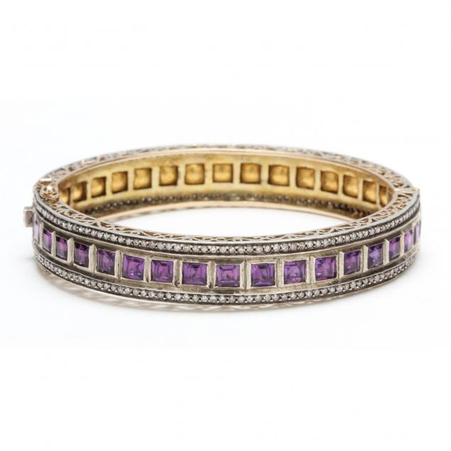 silver-gold-amethyst-and-diamond-bracelet