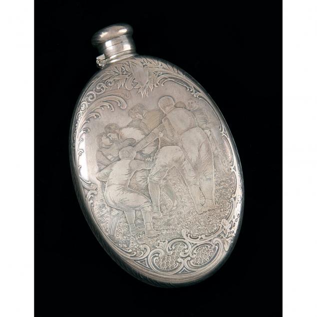 antique-tiffany-co-sterling-silver-flask-with-football-motif