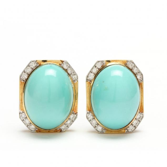 18kt-turquoise-and-diamond-ear-clips