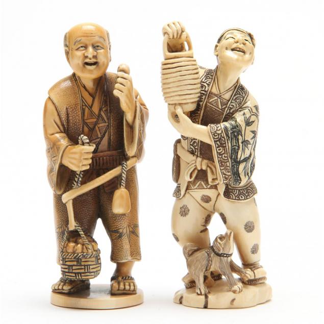 two-ivory-okimono-male-figures