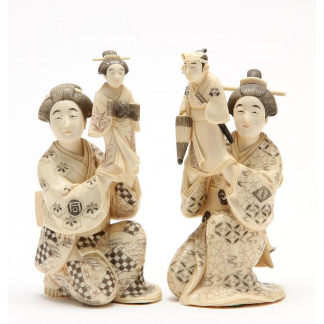 a-pair-of-japanese-ivory-okimono-ladies-with-puppets