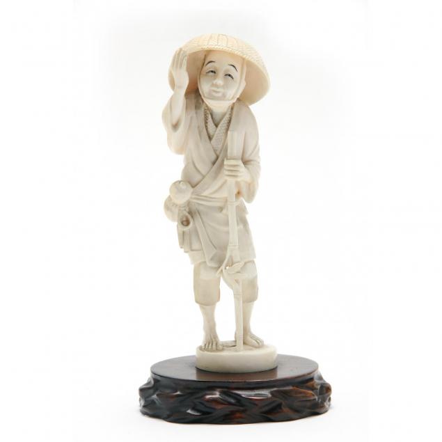 japanese-ivory-okimono-of-a-old-man-with-gourd