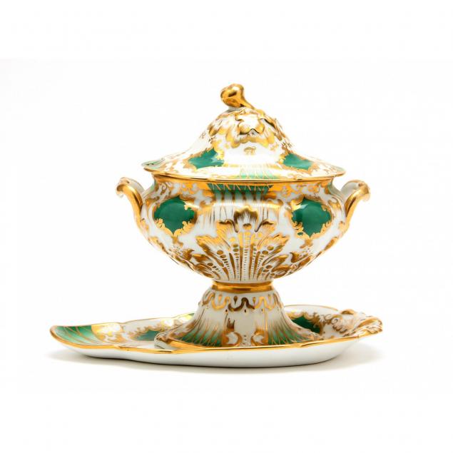 porcelain-sauce-tureen-and-under-plate