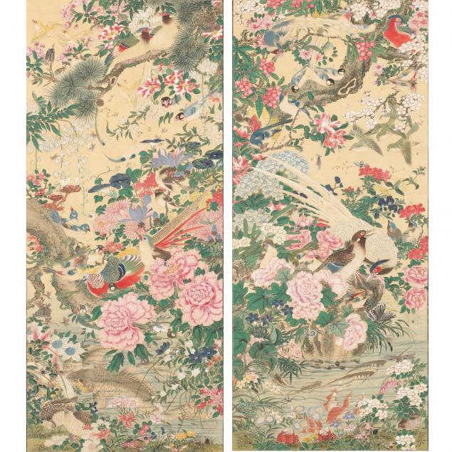 pair-of-japanese-rimpa-school-hanging-scrolls