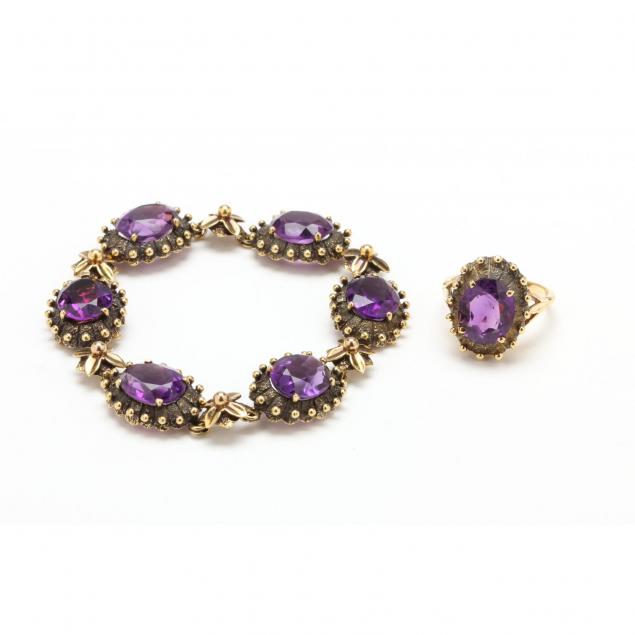14kt-amethyst-bracelet-and-ring-t-o-donohue