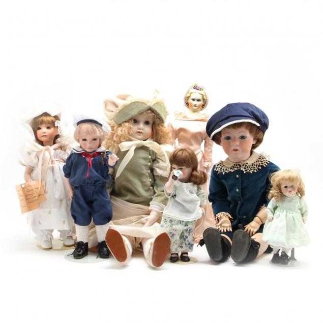 group-of-six-porcelain-dolls-by-contemporary-artists
