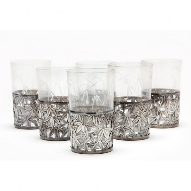 set-of-six-japanese-silver-glass-tumblers