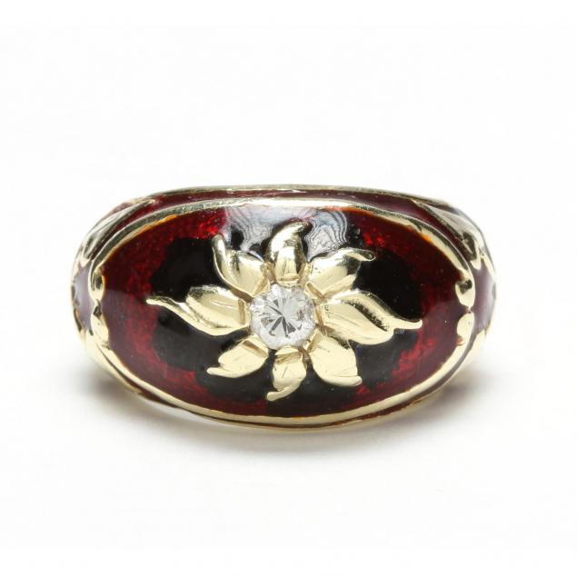 vintage-14kt-enamel-and-diamond-ring