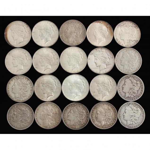 mixed-roll-of-20-morgan-and-peace-dollars