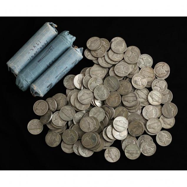 over-120-silver-war-nickels-and-three-rolls-of-early-jefferson-nickels