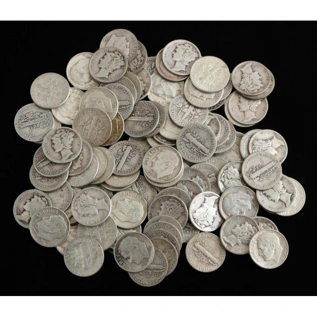 100-mixed-mercury-and-pre-1965-silver-roosevelt-dimes