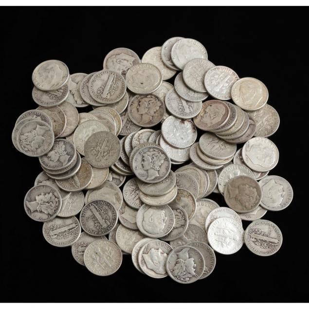 100-mixed-mercury-and-pre-1965-silver-roosevelt-dimes