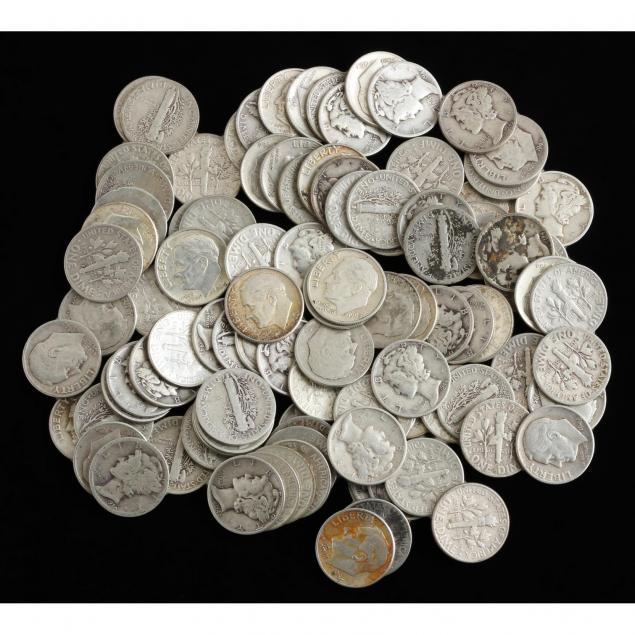 100-mixed-mercury-and-pre-1965-silver-roosevelt-dimes