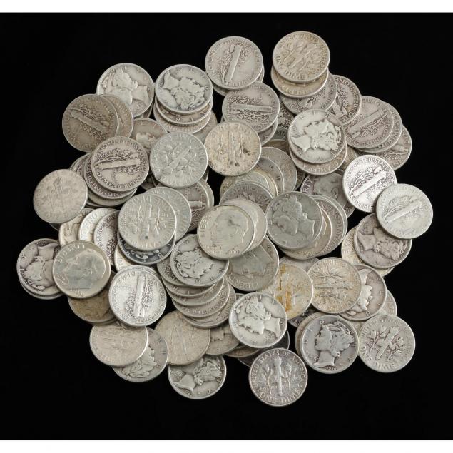 100-mixed-mercury-and-pre-1965-silver-roosevelt-dimes