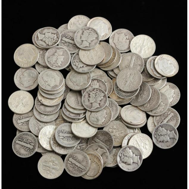 100-mixed-mercury-and-pre-1965-silver-roosevelt-dimes