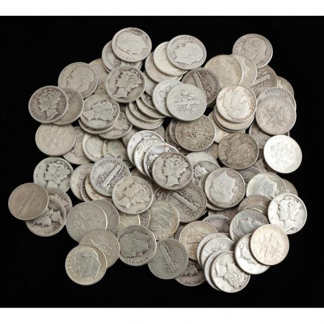 100-mixed-mercury-and-pre-1965-silver-roosevelt-dimes