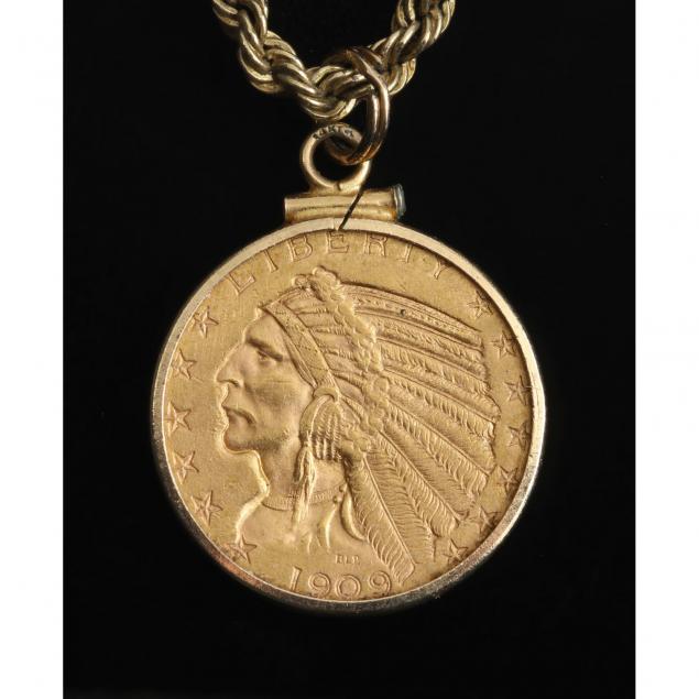 mounted-1909-d-indian-gold-half-eagle