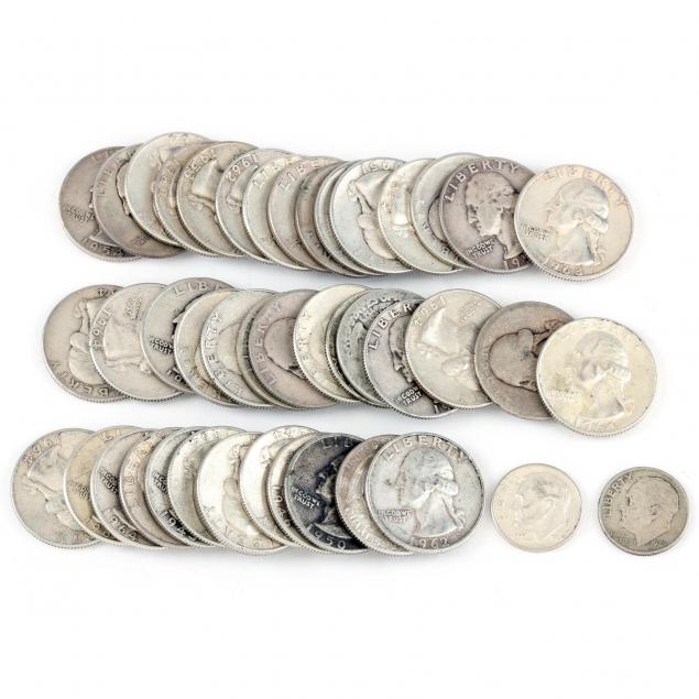 42-pre-1965-90-silver-washington-quarters-and-two-silver-dimes