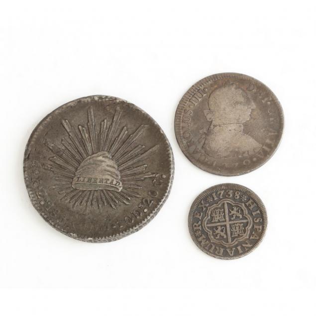 two-mexican-silver-coins-and-one-spanish-silver-reale