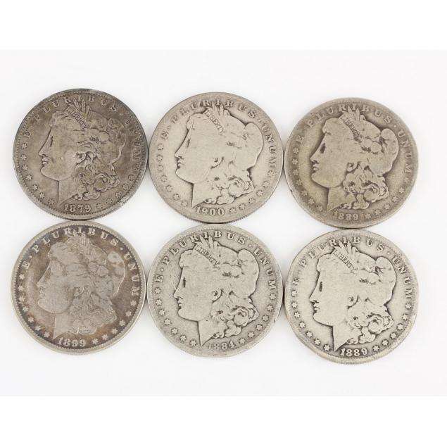 six-morgan-silver-dollars