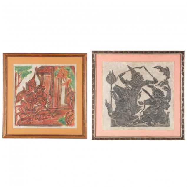 two-vintage-thai-temple-rubbings