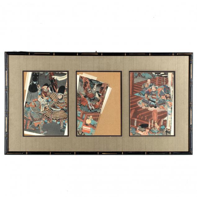 japanese-woodblock-print-triptych-by-kuniyoshi