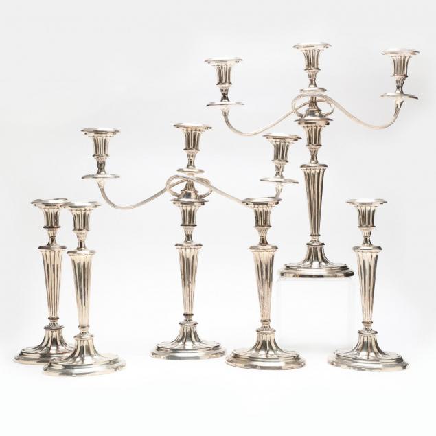 a-set-of-four-silverplate-candlesticks-and-two-matching-candelabra-in-the-georgian-style