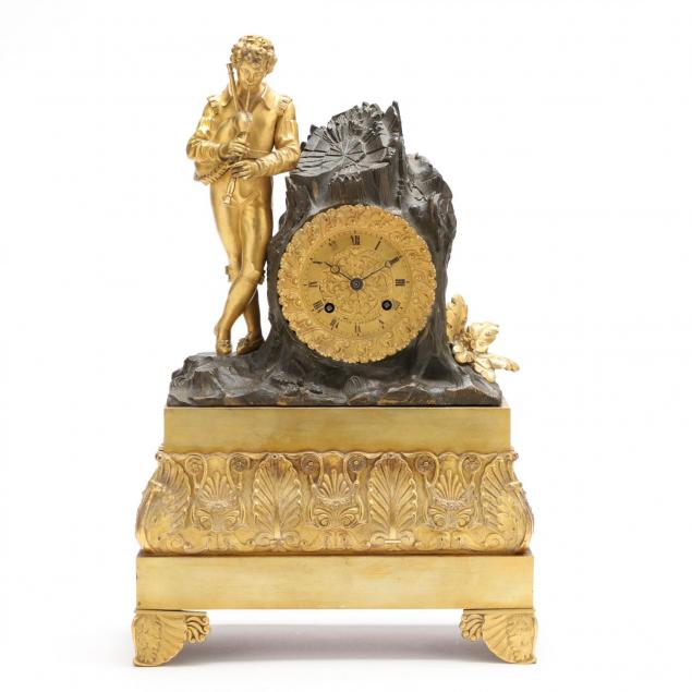 french-gilt-bronze-figural-mantel-clock-with-bagpiper