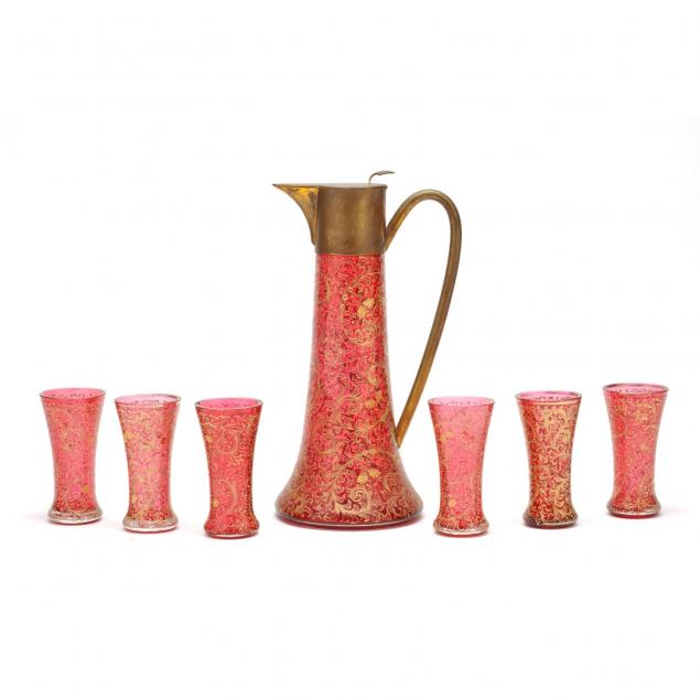 att-moser-glass-pitcher-and-cordials