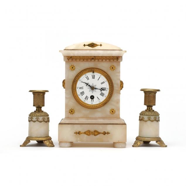 french-empire-alabaster-clock-set