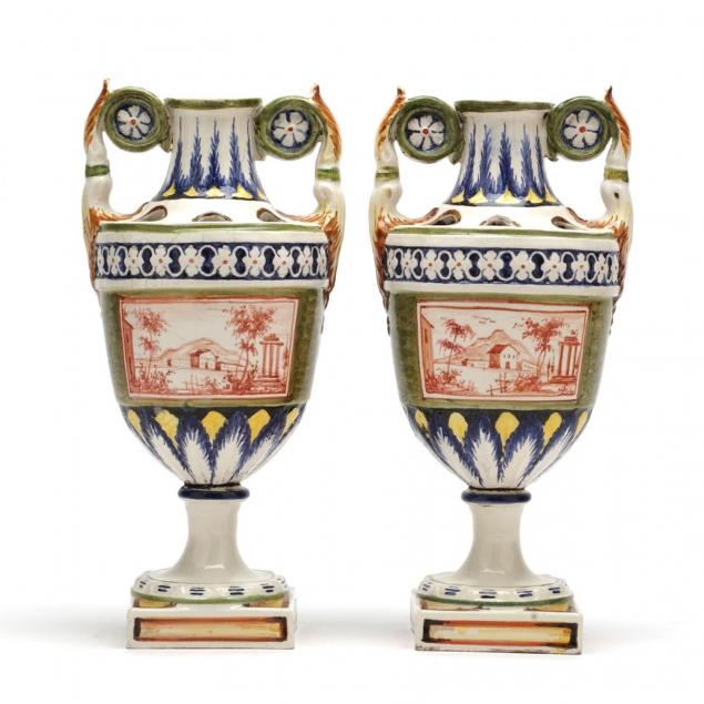 pair-of-italian-faeince-tulip-urns