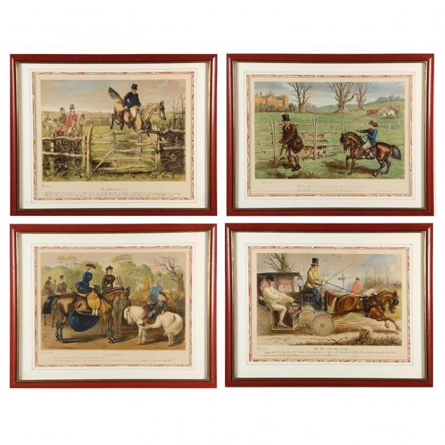 john-leech-br-1817-1864-group-of-four-equestrian-prints