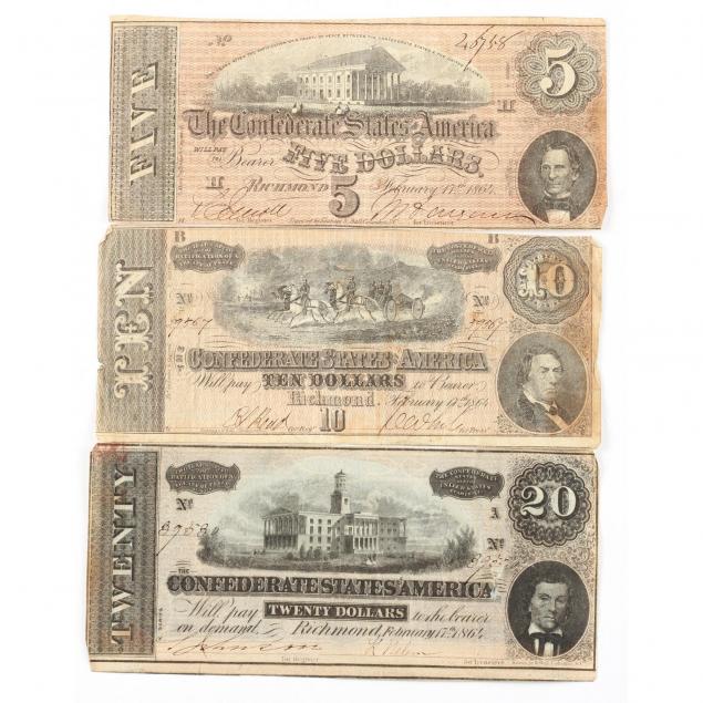 denomination-set-of-three-confederate-notes