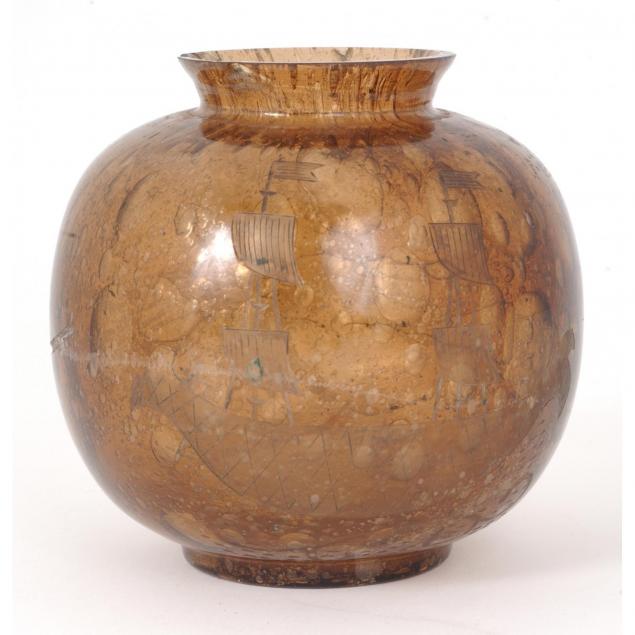 czech-art-deco-engraved-glass-vase