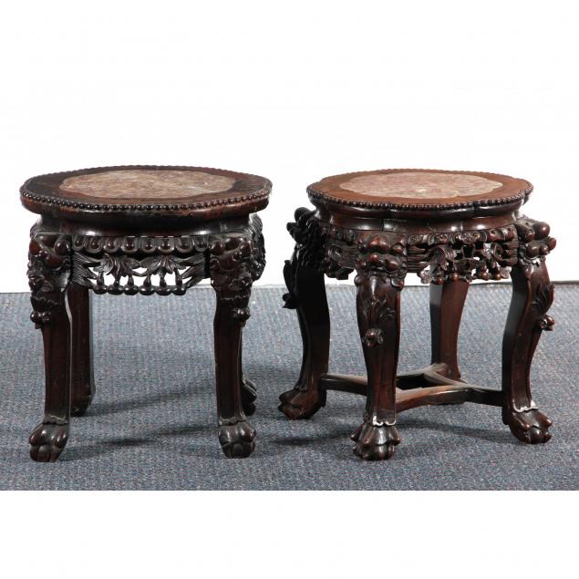 two-similar-chinese-marble-top-low-stands