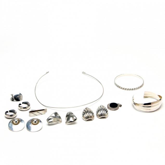 group-of-mexican-sterling-silver-jewelry
