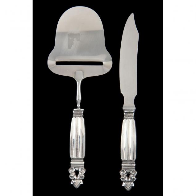 georg-jensen-acorn-sterling-silver-cheese-serving-set