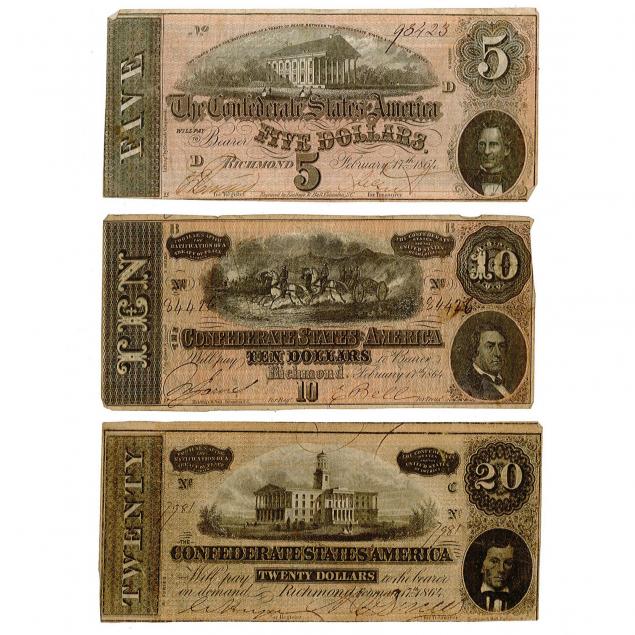 denomination-set-of-three-confederate-notes