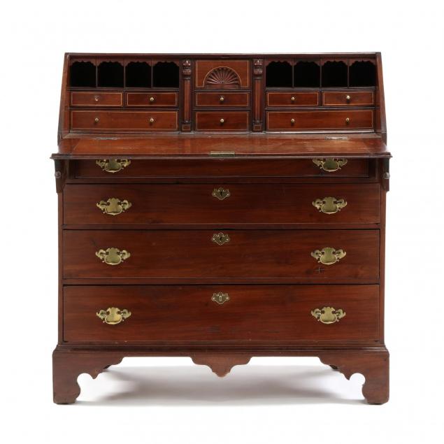 new-england-chippendale-inlaid-mahogany-slant-front-desk