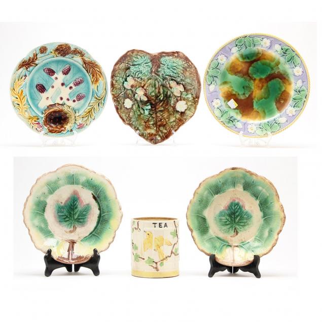 six-majolica-serving-pieces