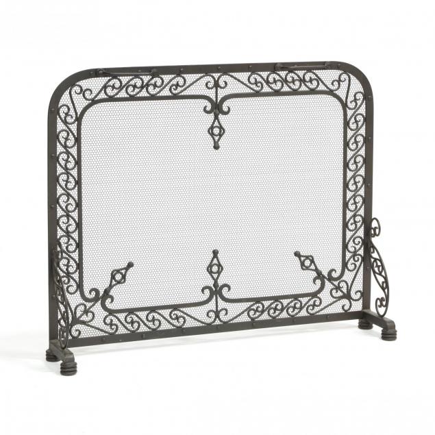 vintage-wrought-iron-fire-screen