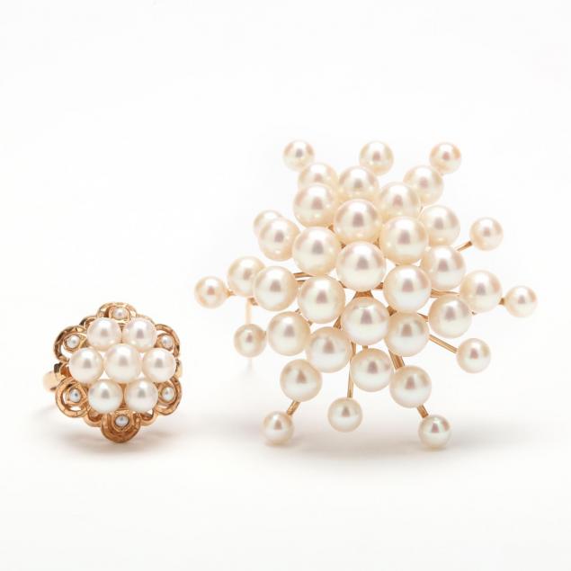 14kt-pearl-brooch-pendant-and-14kt-pearl-ring
