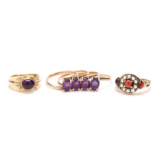 three-gold-and-gemset-rings