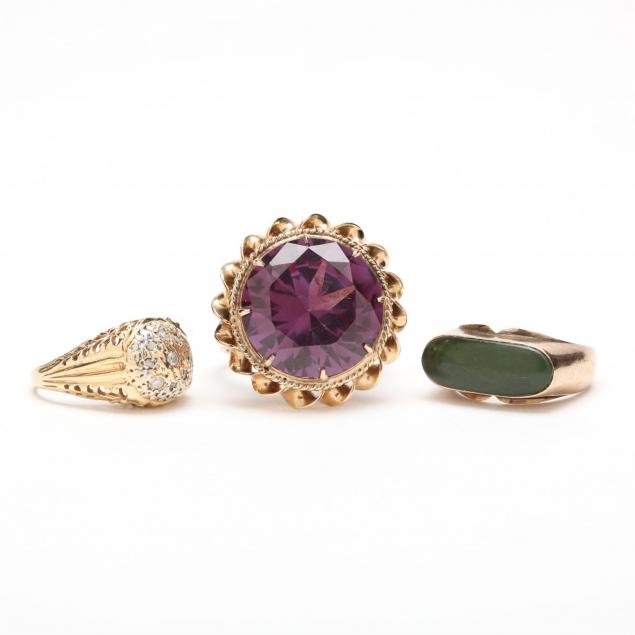 three-gold-and-gemset-rings